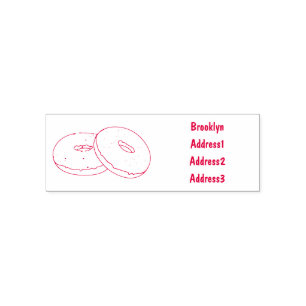 Doughnut cartoon illustration self-inking stamp