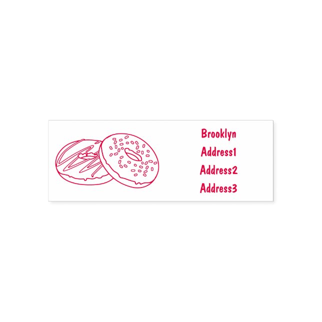 Doughnut cartoon illustration self-inking stamp (Design)