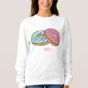 Doughnut cartoon illustration sweatshirt