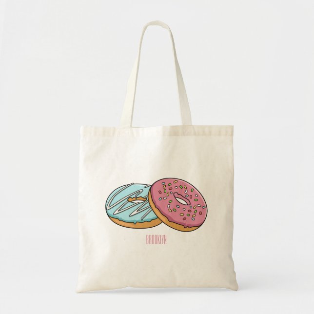 Doughnut cartoon illustration  tote bag (Front)
