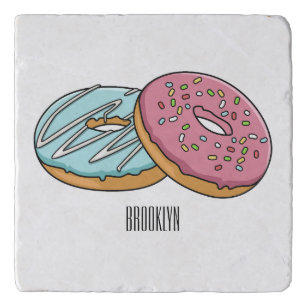 Doughnut cartoon illustration trivet