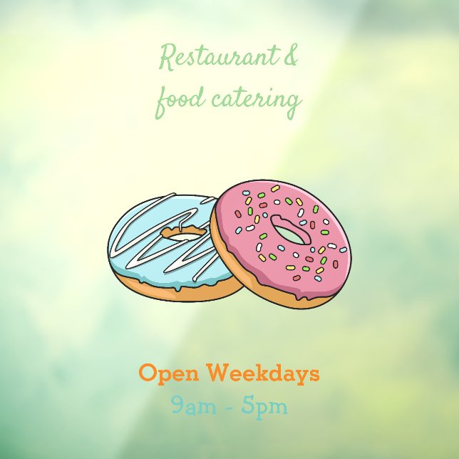 Doughnut cartoon illustration window cling (Sheet 3)