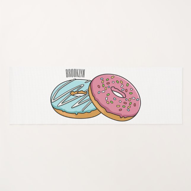 Doughnut cartoon illustration yoga mat (Front (Horizontal))