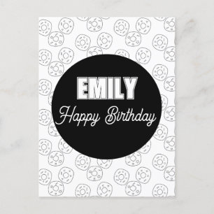 Doughnut Colouring Birthday Party Postcard