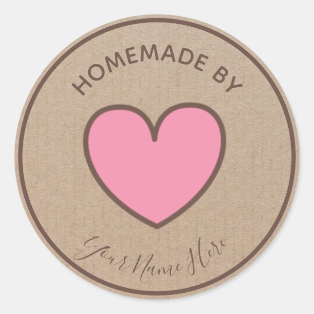 Doughnut Cookie Cake Heart Homemade By Vintage Cra Classic Round Sticker (Front)