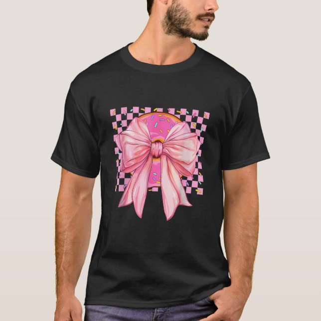 Doughnut Coquette Bow Funny Girls Women Gift Dough T-Shirt (Front)