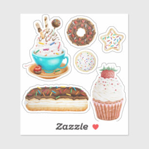 Doughnut Cupcake Cookie Stickers by Marcella Cherr