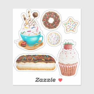 Doughnut Cupcake Cookie Stickers by Marcella Cherr