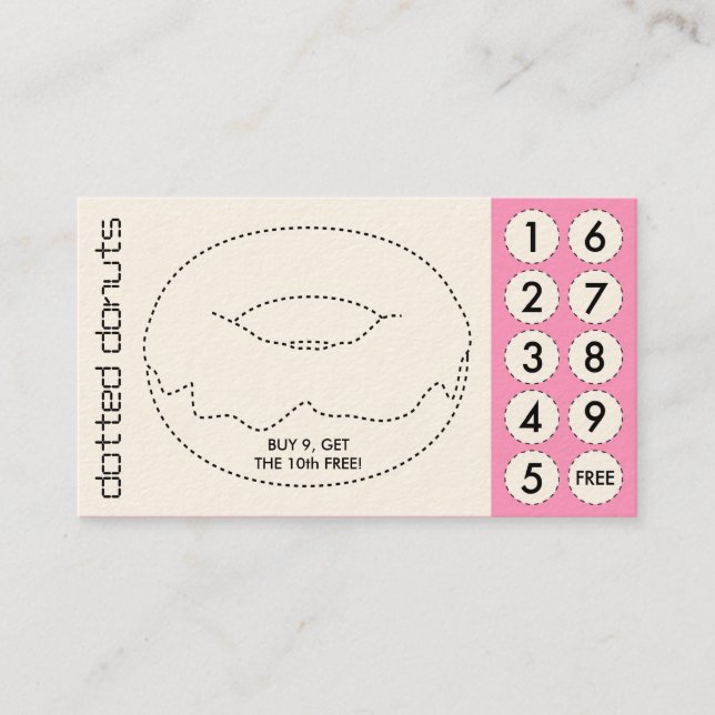 doughnut cut out punch cards (Front)