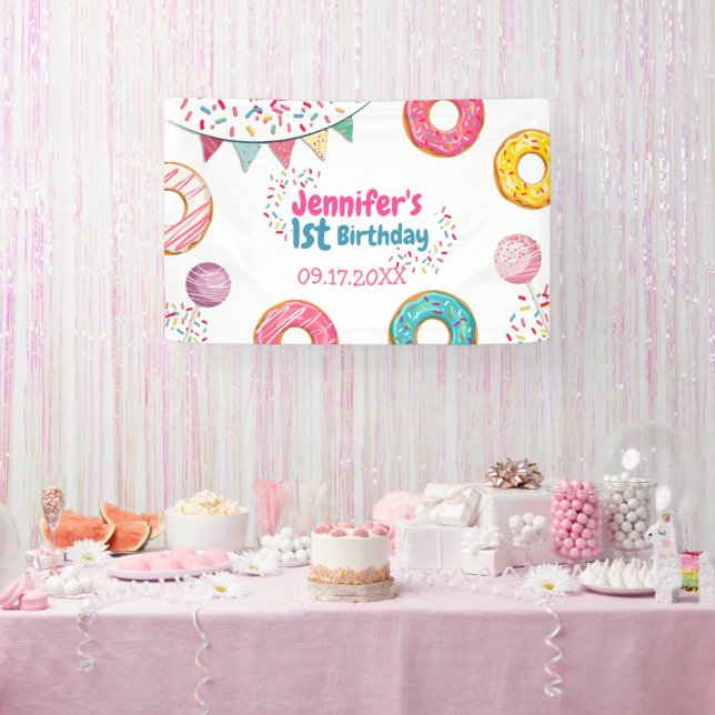 Doughnut Cute Birthday Welcome Banner (Party)