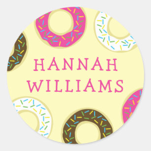 Doughnut Cute Kid Name Envelope Seal Doughnut Stic