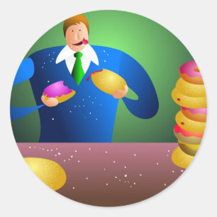 Doughnut Dave Classic Round Sticker