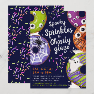 Doughnut Decorating Halloween Party Invitation