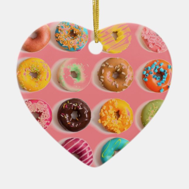 doughnut design ceramic tree decoration (Front)