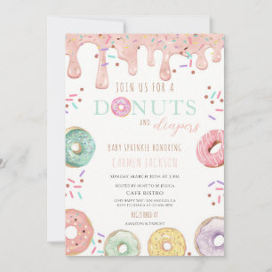 Doughnut & Diaper Baby Sprinkle Shower Invitation