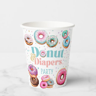 Doughnut & Diapers Baby Shower Paper Plate Cups