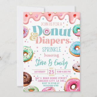 Doughnut & Diapers Sprinkle Baby Shower Template