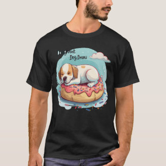 Doughnut Dog Dreams Doughnut Cute Dog Gift retro v T-Shirt