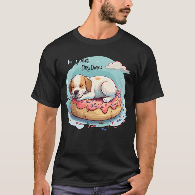 Doughnut Dog Dreams Doughnut Cute Dog Gift retro v T-Shirt (Front)