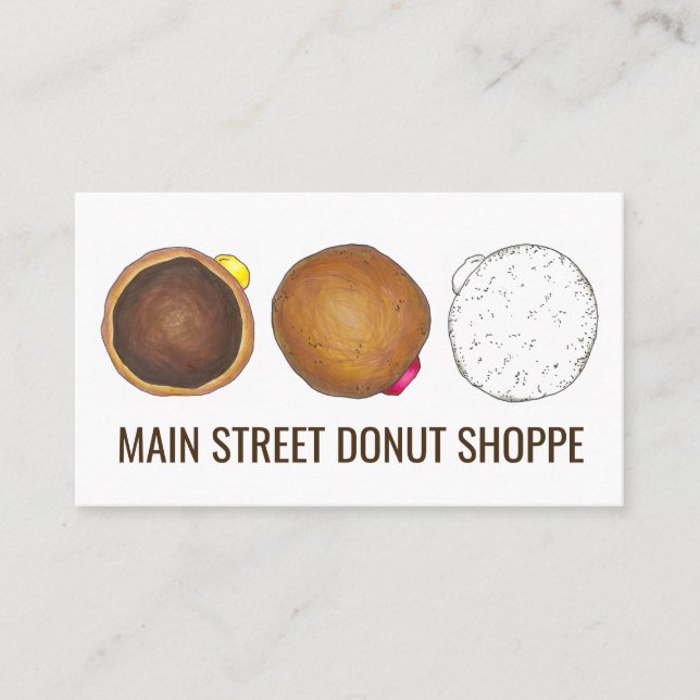 Doughnut Doughnut Shop Bakery Food Baking Doughnut Business Card (Front)