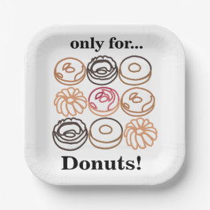 Doughnut Doughnut Sweet Birthday Party Paper Plate