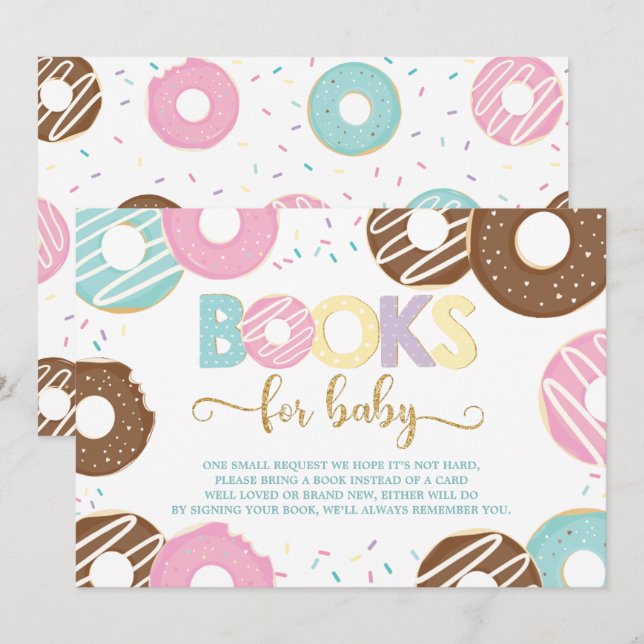Doughnut Doughnuts Baby Shower Bring a Book Card (Front/Back)