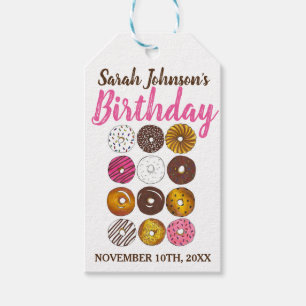 Doughnut Doughnuts Birthday Party Brunch Bake Sale Gift Tags