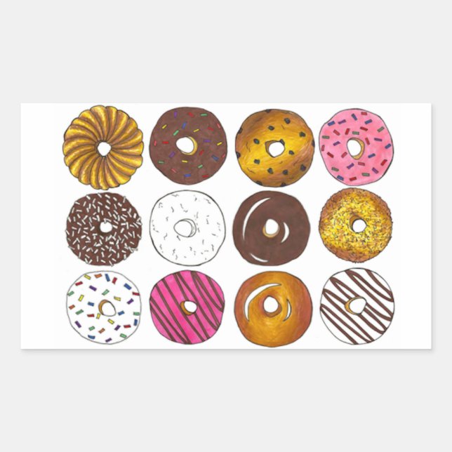 Doughnut Dozen Box of Breakfast Doughnuts Stickers (Front)