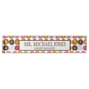 Doughnut Dozen Breakfast Food Pastries Doughnuts Nameplate