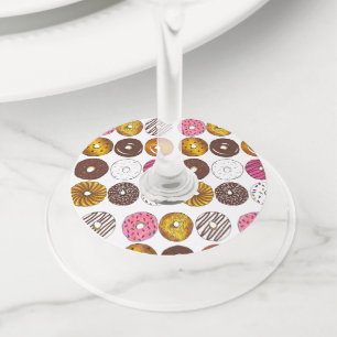 Doughnut Dozen Doughnuts Pastries Breakfast Brunch Wine Glass Tag