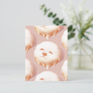 Doughnut Dream: Glazed Smile Pup Repeat Pattern Announcement Postcard