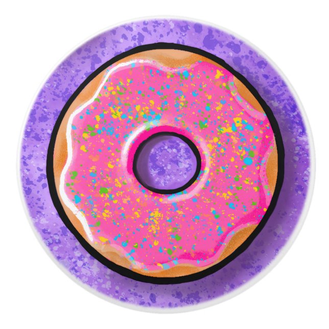 Doughnut Dreams Ceramic Knob (Front)
