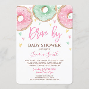 Doughnut Drive by Baby Shower girl Invitation