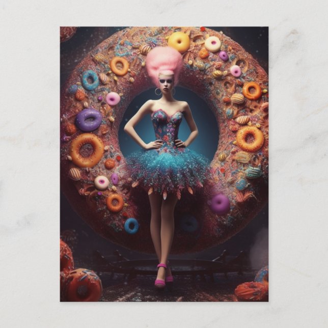Doughnut Fashion Model Postcard (Front)