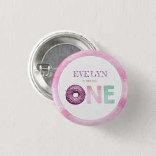 Doughnut First Birthday 3 Cm Round Badge