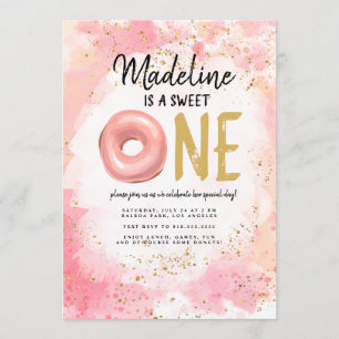 Doughnut First Birthday Invitation