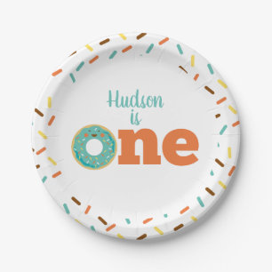 Doughnut First Birthday Paper Plates