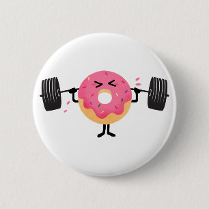 Doughnut fitness 6 cm round badge
