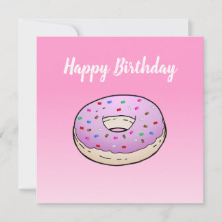 Doughnut Flat Greeting Birthday Card