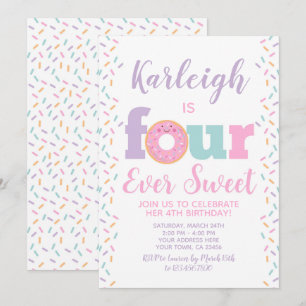 Doughnut FourEver Sweet Invitation