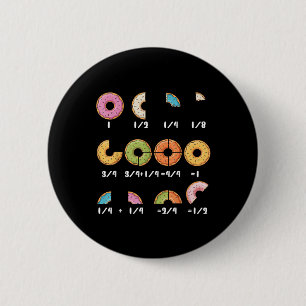 Doughnut Fraction Math Teachers Back To School Edu 6 Cm Round Badge