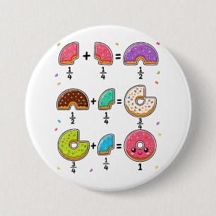 Doughnut Fractions Learning Math Humour 7.5 Cm Round Badge