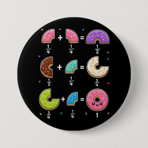 Doughnut Fractions Learning Math Humour 7.5 Cm Round Badge