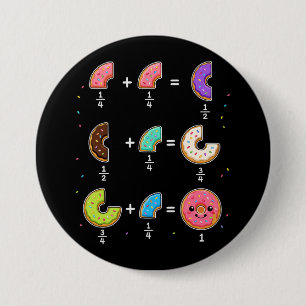 Doughnut Fractions Learning Math Humour 7.5 Cm Round Badge