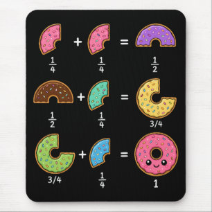 Doughnut Fractions Learning Math Humour Mouse Mat