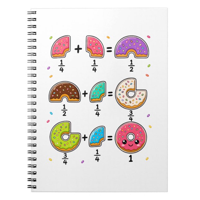 Doughnut Fractions Learning Math Humour Notebook (Front)