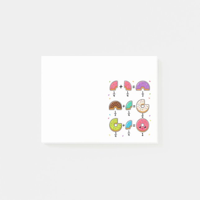 Doughnut Fractions Learning Math Humour Post-it Notes (Front)