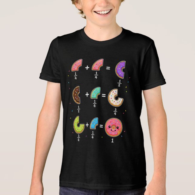 Doughnut Fractions Learning Math Humour Tri-Blend Shirt (Front)