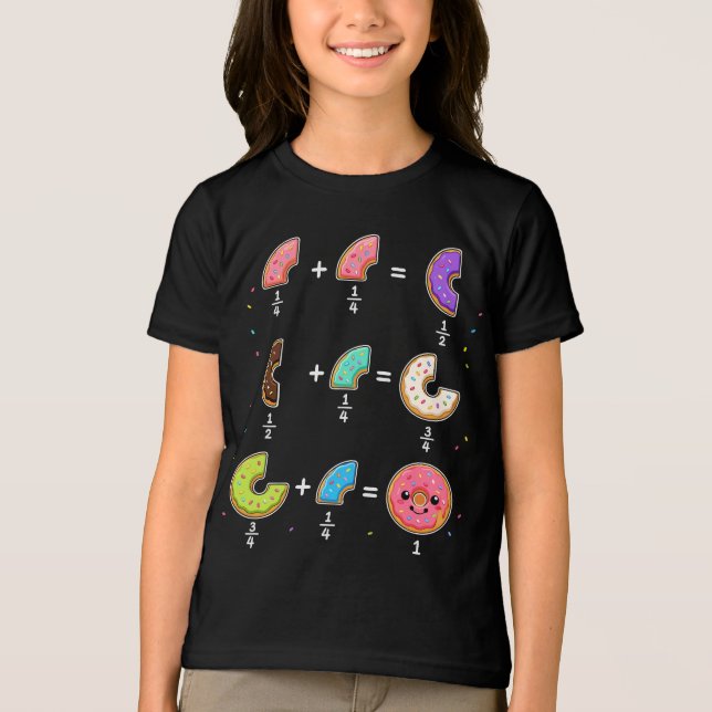 Doughnut Fractions Learning Math Humour Tri-Blend Shirt (Front)