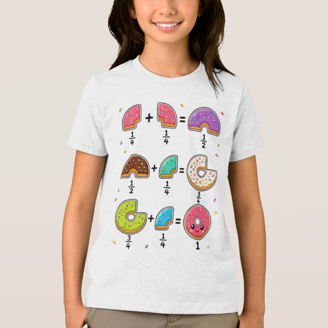 Doughnut Fractions Learning Math Humour Tri-Blend Shirt (Front)